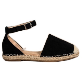 Small Swan Espadrilles Noires Avec Boucle