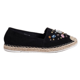 Gogo Espadrilles Avec Cristaux noir