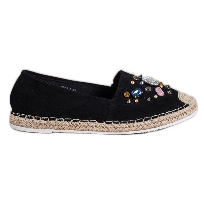 Gogo Espadrilles Avec Cristaux le noir Gogo Espadrilles Avec Cristaux le noir