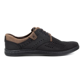 Polbut Chaussures en cuir pour hommes 402 été noir avec marron