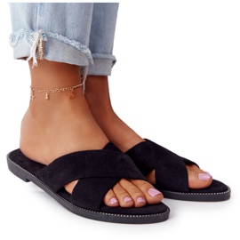 Chaussons Femme Velours Noir Edesa