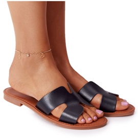 Chaussons Femme Cuir Noir Seres