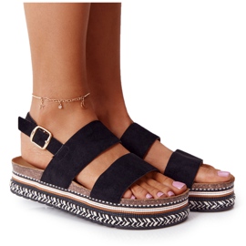 Sandales en daim sur la plate-forme noire Olympia le noir multicolore
