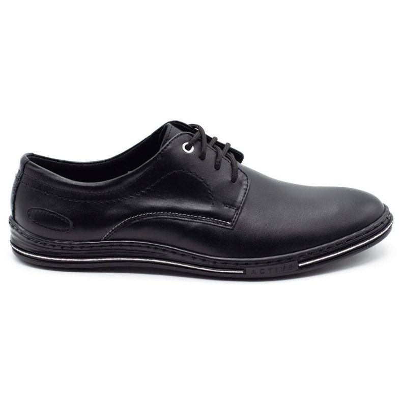 Lukas Chaussures pour hommes en cuir 295LU noir avec blanc blanche le noir