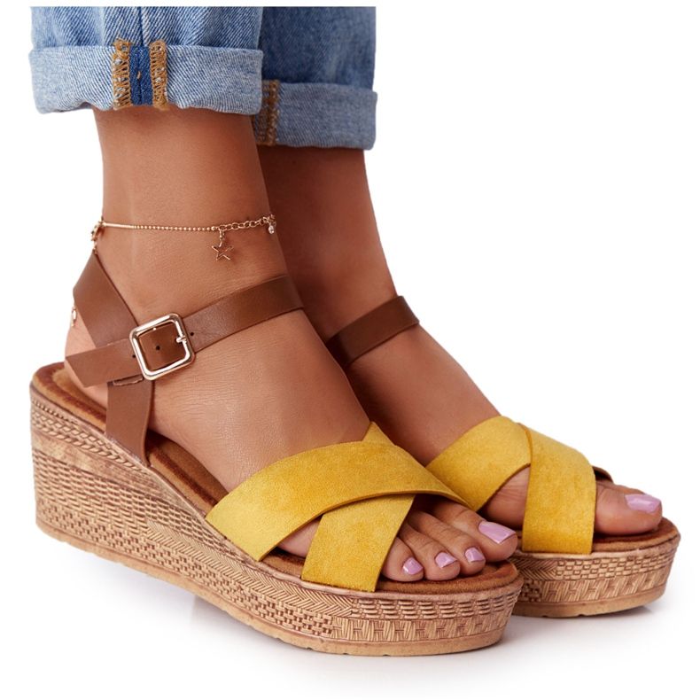 Sandales Jaune Sur Compensée S.Barski GD-38 brun