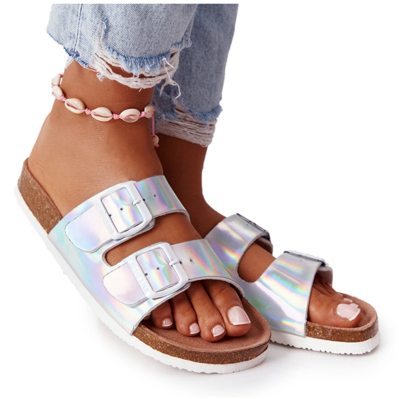 Chaussons profilés en cuir Big Star HH274895 Argent