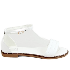 Blanc 55-93 Sandales blanches à la cheville