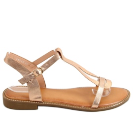 Sandales femme champagne C35-CH Champagne rose doré