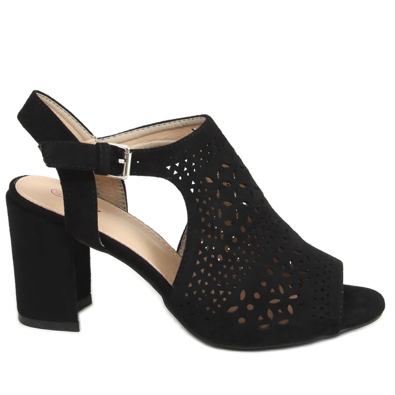 Sandales ajourées à talons noires 429-10 Noir le noir