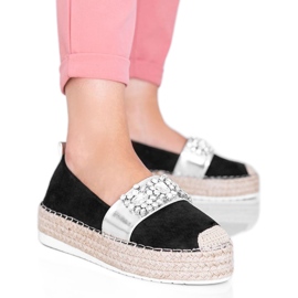 Espadrilles noires avec pierres Cher