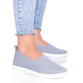 Les sneakers Slip On ajourées grises Funk