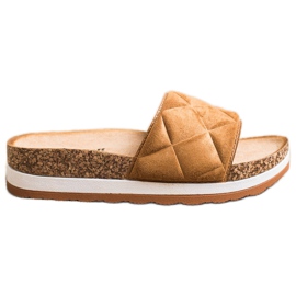 Comer Pantoufles confortables sur la plate-forme brun Comer Pantoufles confortables sur la plate-forme brun