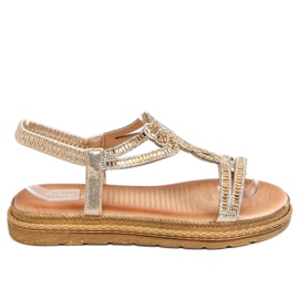 Sandales pour femmes dorées JN11-34 Or