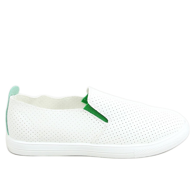 Baskets slip-on blanches LA45 Vert