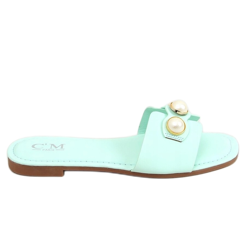 Chaussons avec perles menthe 55-37 LT.GREEN vert Chaussons avec perles menthe 55-37 LT.GREEN vert