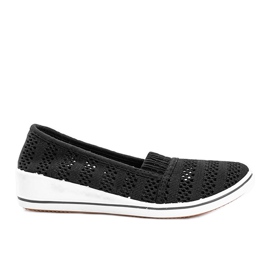 Sneakers Slip On noires sur la semelle compensée SoHo