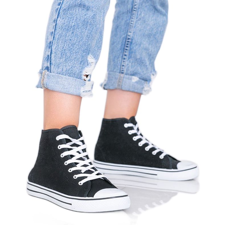 Baskets noires femme Gampa cheville le noir