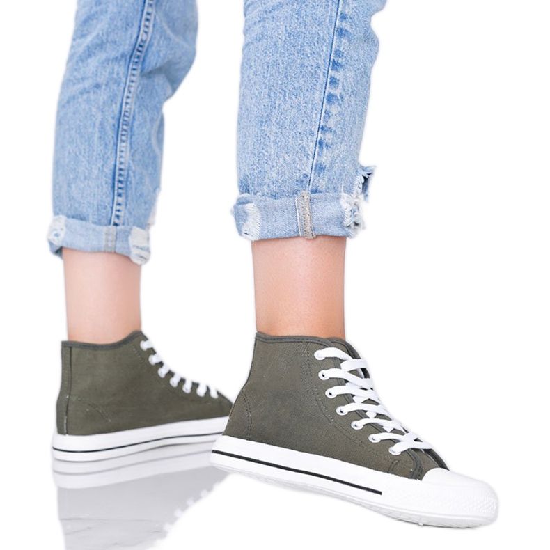 Baskets montantes femme vert kaki Gampa