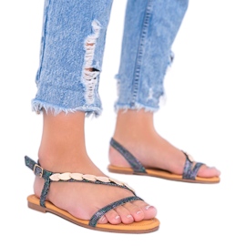 Sandales holographiques femme Black Moon noir