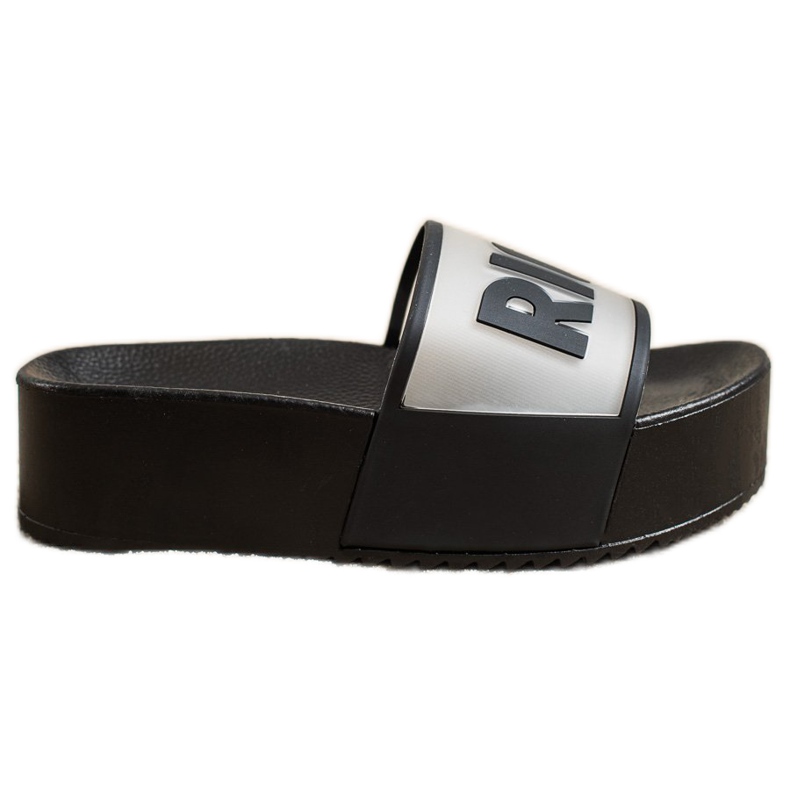 Small Swan Pantoufles à plateforme riche le noir