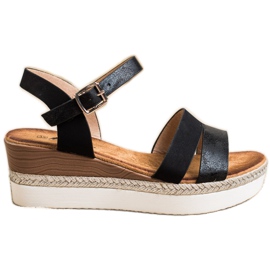 SHELOVET Sandales légères à talon compensé noir