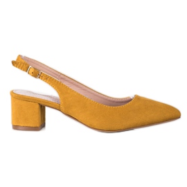 Goodin Escarpins moutarde à talon ouvert jaune
