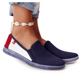 Espadrilles Femme Big Star HH276008 Bleu Marine-Blanc rouge