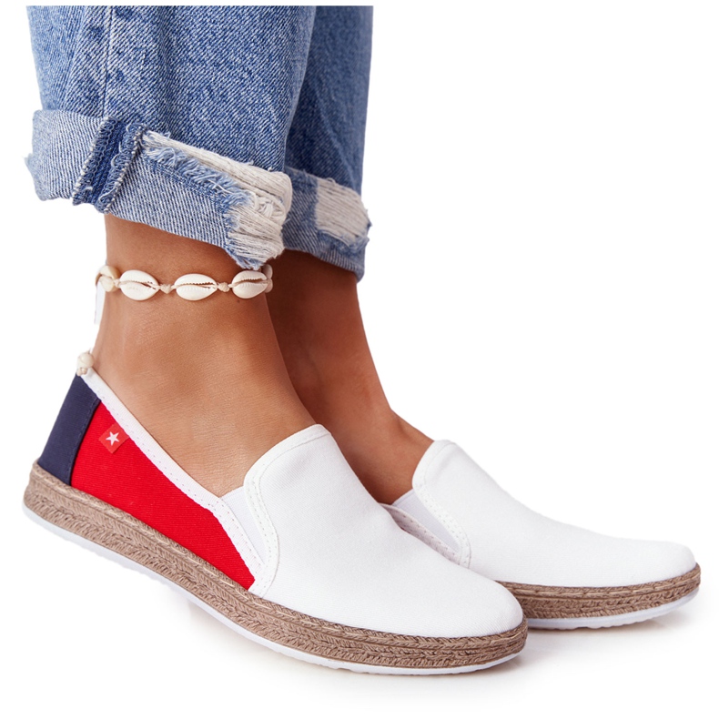 Espadrilles Femme Big Star HH276009 Blanc et Rouge blanche bleu marin