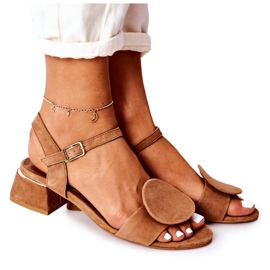 Sandales à talons hauts en daim Maciejka 5198A-29 Rouge brun