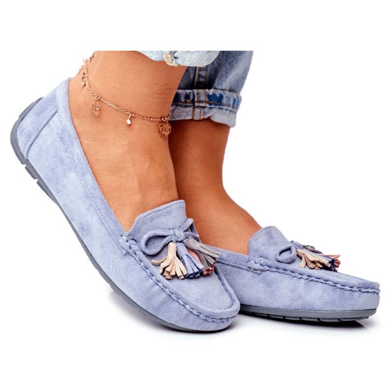 Evento Mocassins Femme Daim 20PB35-2003 Bleu Donna Mia