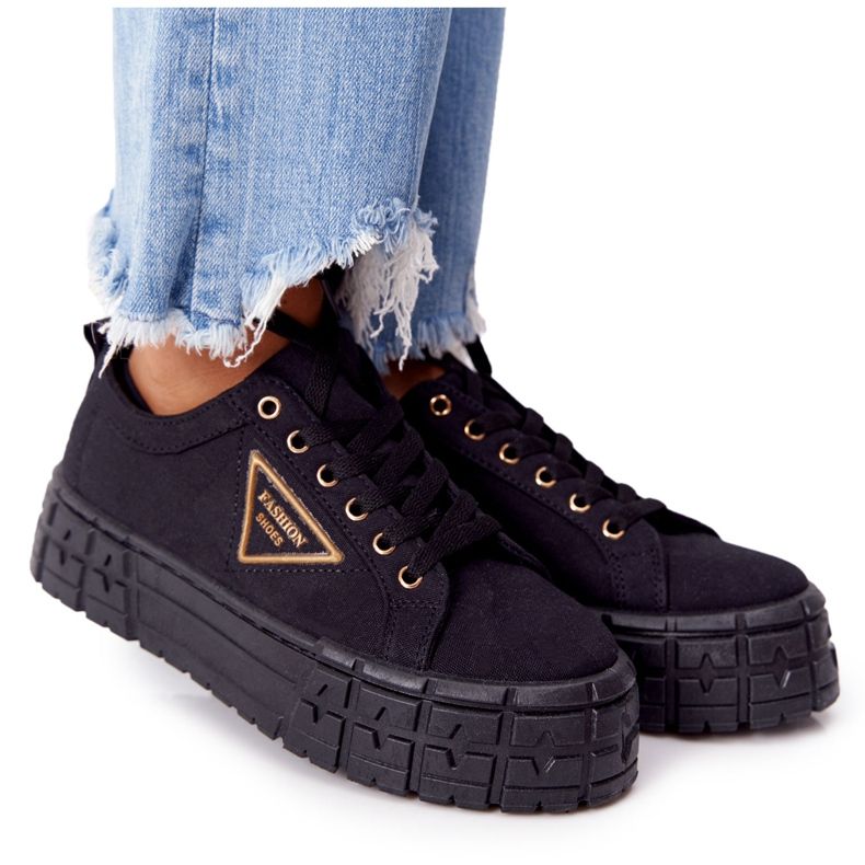 Baskets pour femmes sur la plate-forme noire Big City Life le noir