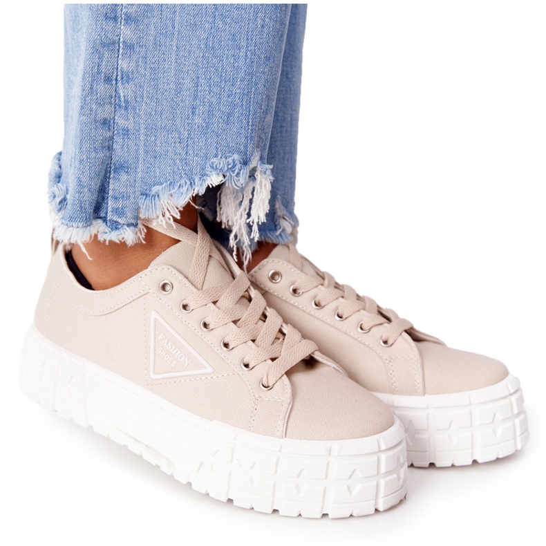 Baskets Femme Beige Big City Life