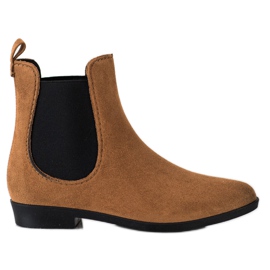 SHELOVET Bottes en daim marron brun