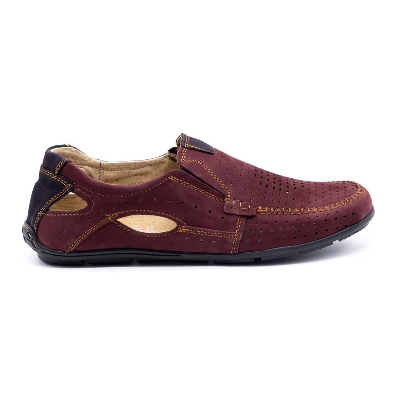 Olivier Chaussures homme mocassins 91K bordeaux d'été rouge