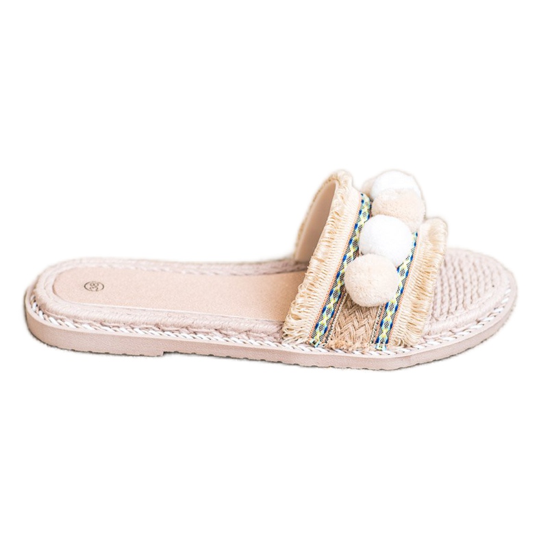 SHELOVET Chaussons À Pompons brun