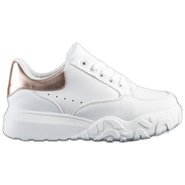 SHELOVET Baskets blanches à la mode d'or