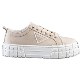 Goodin Chaussures de mode beiges baskets brun