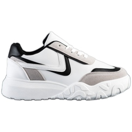 SHELOVET Baskets décontractées blanche multicolore