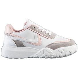 SHELOVET Baskets décontractées blanche multicolore