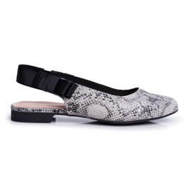Ballerines Femme Sergio Leone Gris Serpent BL615 Lilon beige noir
