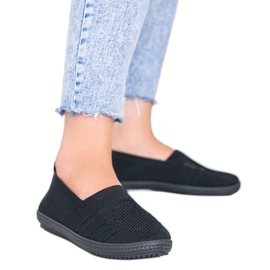 Sneakers Slip On noir profond ajouré le noir