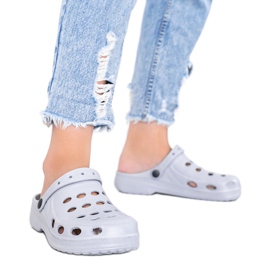 Chaussons kroks gris pour femme Karolinos Chaussons kroks gris pour femme Karolinos