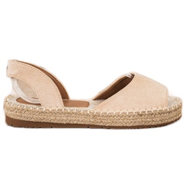 Ideal Shoes Espadrilles à enfiler beige