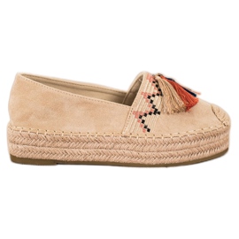Coura Espadrilles En Daim À Franges beige