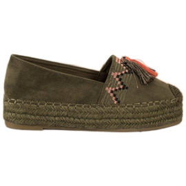 Coura Espadrilles En Daim À Franges vert