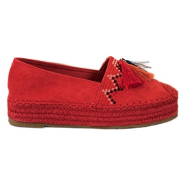 Coura Espadrilles En Daim À Franges rouge