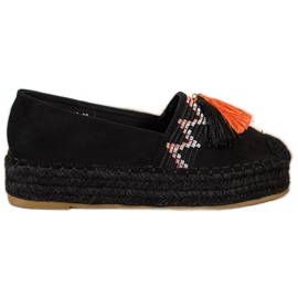 Coura Espadrilles En Daim À Franges le noir