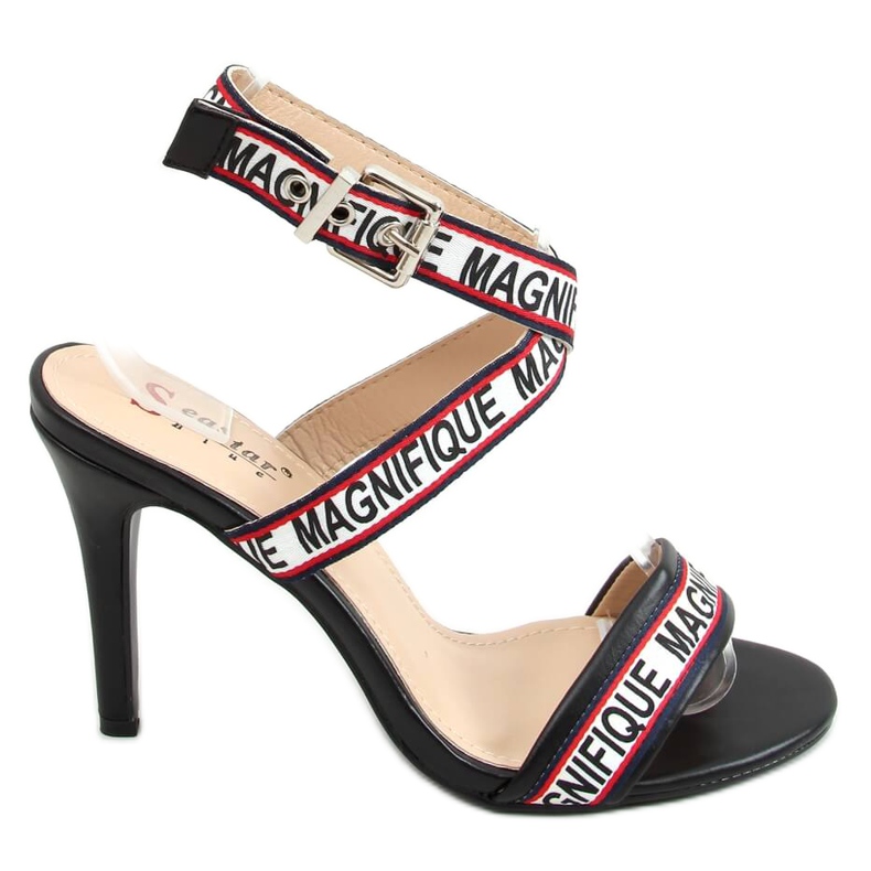 Sandales noires sur talon haut LL-170P Noir blanche le noir Sandales noires sur talon haut LL-170P Noir blanche le noir