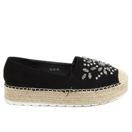 RC-96 Espadrilles noires avec pierres