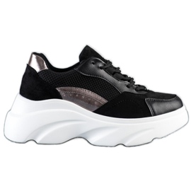 Seastar Baskets noires sur la plateforme le noir